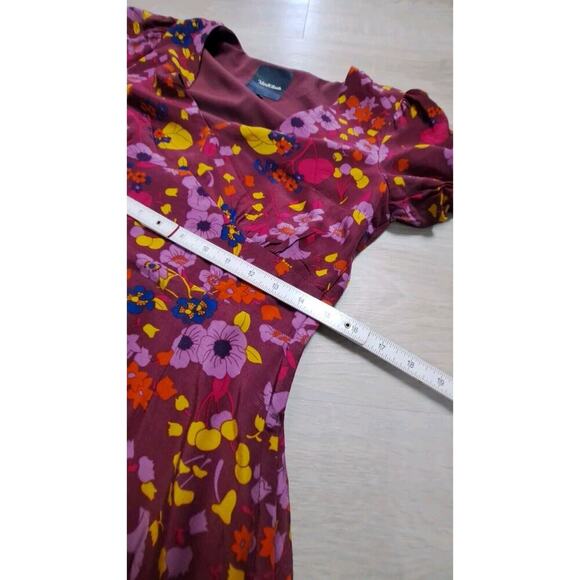 Modcloth Dress Sz M Empire Waist The Sweetest Occasion Purple Floral Midi Plum - Picture 11 of 12